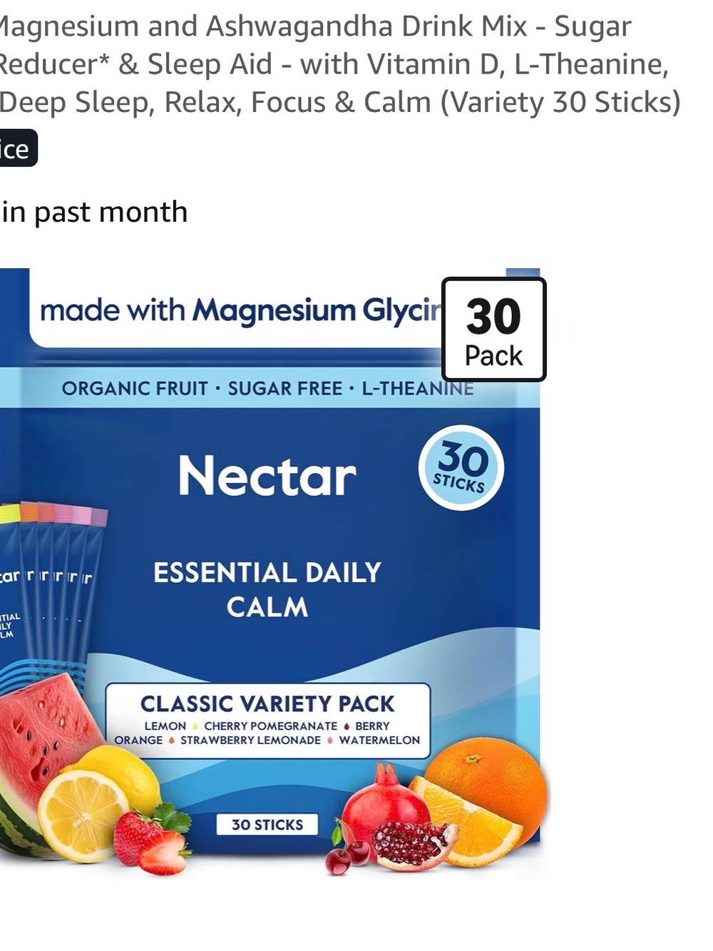 Essential Daily Calm Magnesium Glycinate Sticks - Blue - Picture 2 of 4
